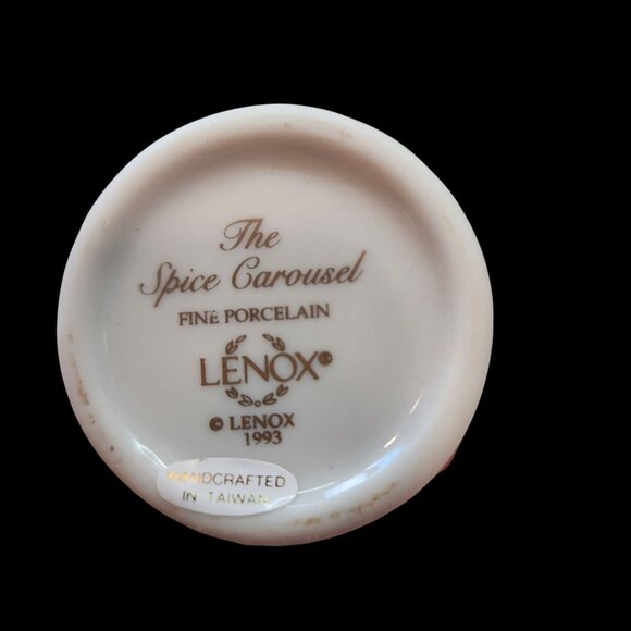 Lenox The Spice Carousel Porcelain Celery Salt & Tarragon Jars With Gold Accents - Picture 3 of 3